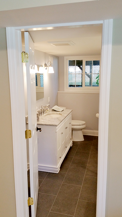 Remodeled Basement Bathroom by Rasinski Construction