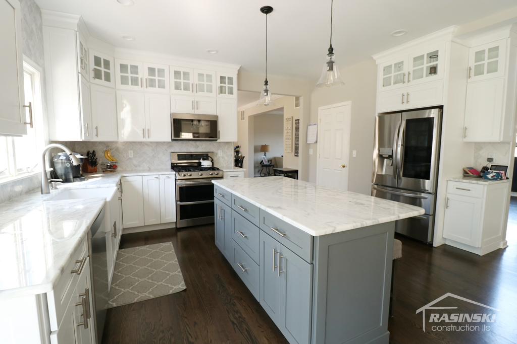 kitchen remodel in mercer county NJ - close up of cabinets and island - by Rasinski Construction