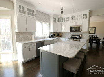 kitchen remodel in mercer county NJ - close up of island and backsplash - by Rasinski Construction
