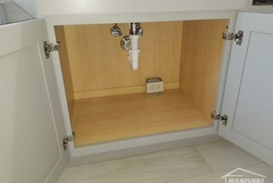 Hidden Electrical Added Outlet in Ocean County NJ Bathroom Remodel by Rasinski Construction