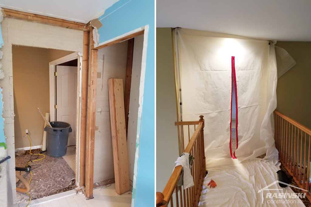 Ocean County NJ Bathroom Remodel in Progress by Rasinski Construction