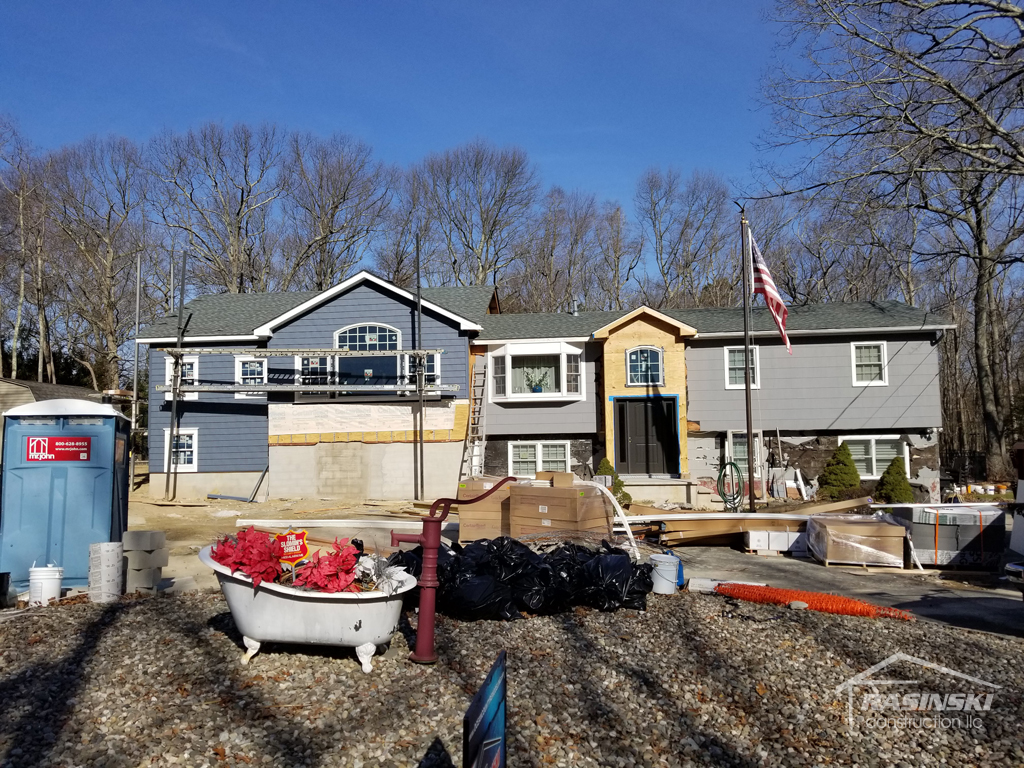 Installation of Exterior Siding on New Home Addition in Monmouth County NJ by Rasinski Construction
