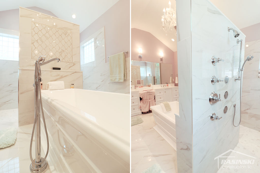 Tub and Shower Area of New Bathroom in Monmouth County NJ Addition by Rasinski Construction