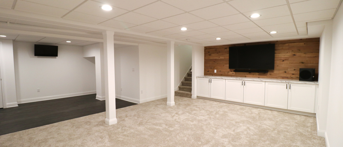 Basement Remodeling Project in Mercer County NJ by Rasinski Construction