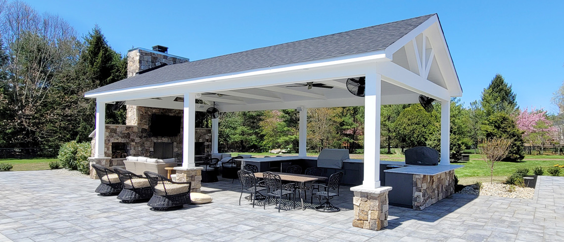 Pavilion Outdoor Living Space in Colts Neck NJ by Rasinski Construction