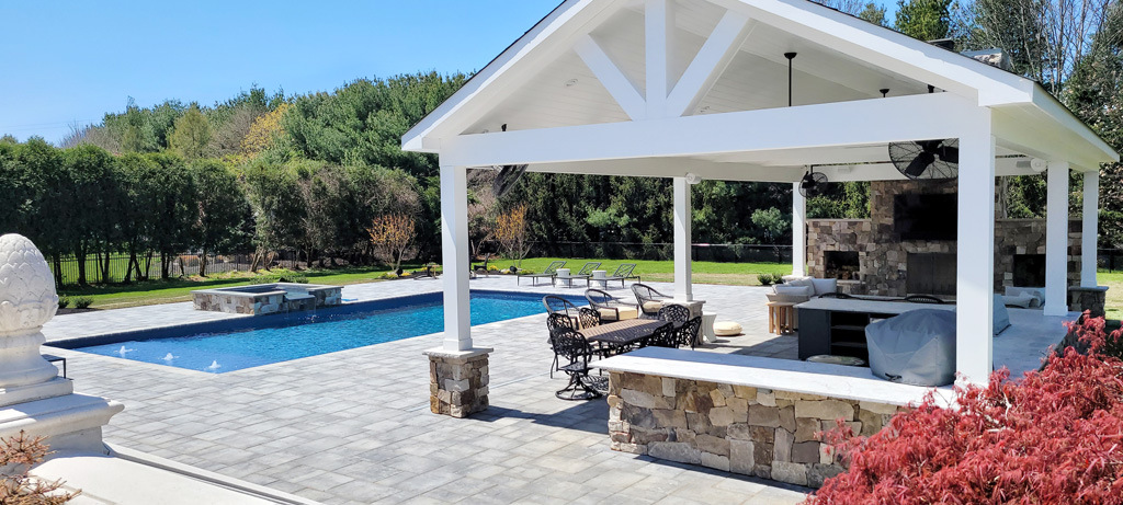 Backyard pool pavilion in Monmouth County NJ by Rasinski Construction