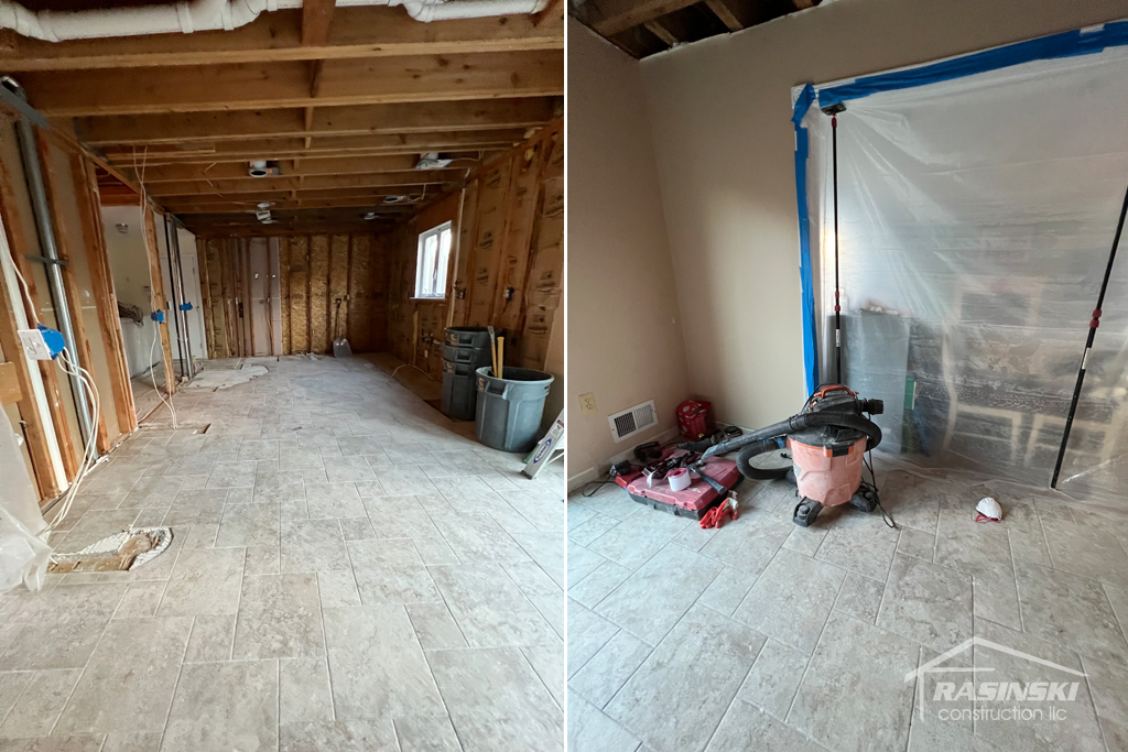 Enclosed Kitchen Remodeling Workspace in Mercer County NJ