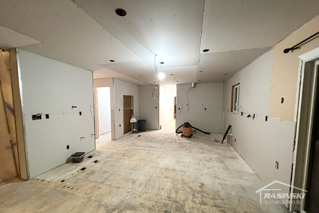 Sheetrocked Walls in Mercer County NJ Kichen Remodeling Project