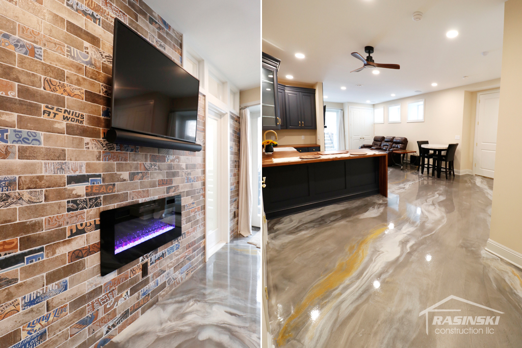 Finished Basement Project in Howell NJ by Rasinski Construction